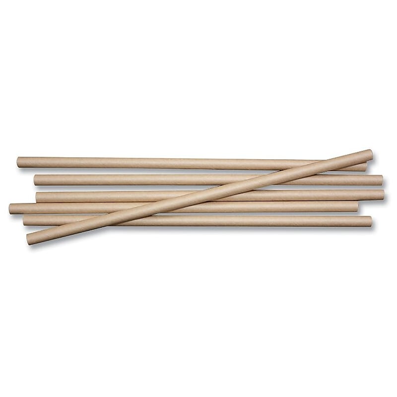 World Centric Sustainable Kraft Paper Straws, 8", 6,000/Carton (WORSTPA8K) image 1