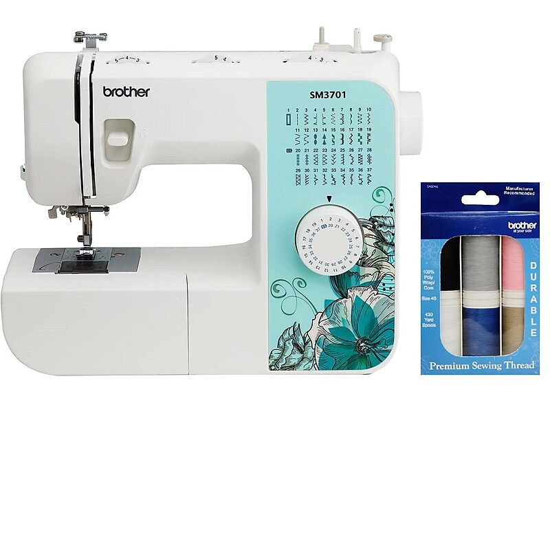 Brother Sewing Machine with 6-Piece Premium Sewing Thread Pack (SM3701SEW6-STP) image 1