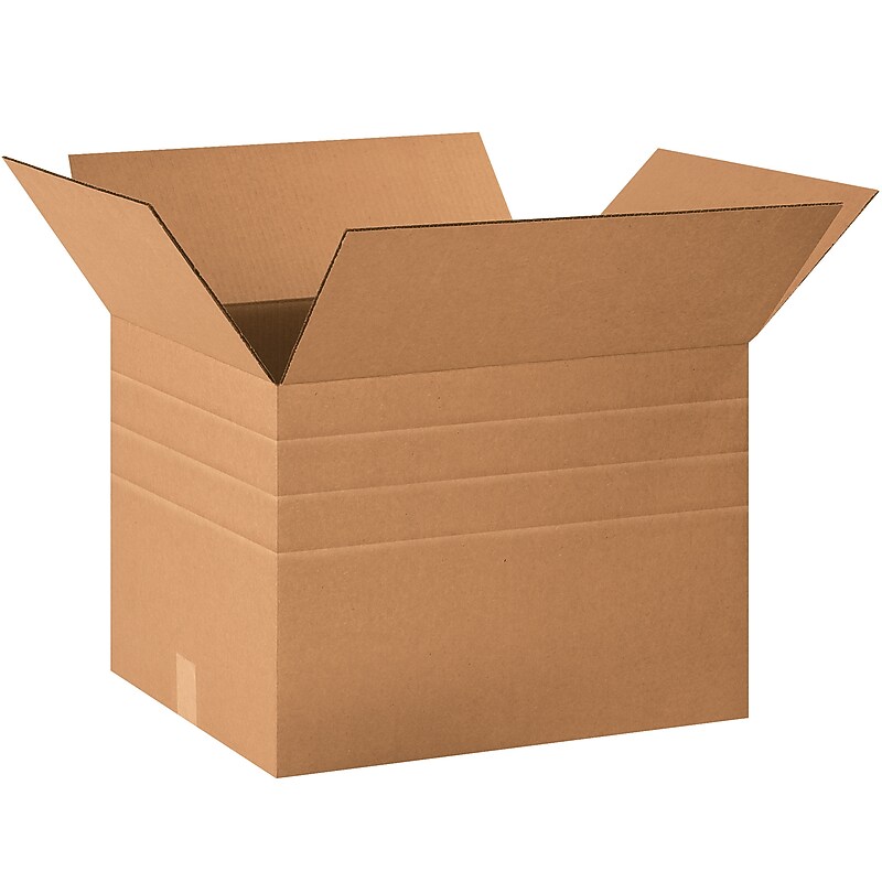 20" x 16" x 14" Multi-Depth Shipping Boxes, 32 ECT, 20/Pack (BS201614MD) image 1