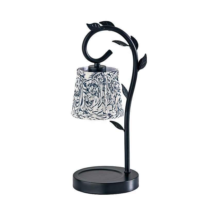 Simplee Adesso Ivy Candlewarmer 14.75" Halogen Table Lamp, Black/White (SL1193-01) image 1