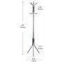 Mind Reader Alloy Collection Coat Rack with 8 Hooks, Silver, Metal, 2/Set (2CRACK11-SIL)~#|#~338D1852-6429-42E6-AC96E6FB5F63BFD7_sc7