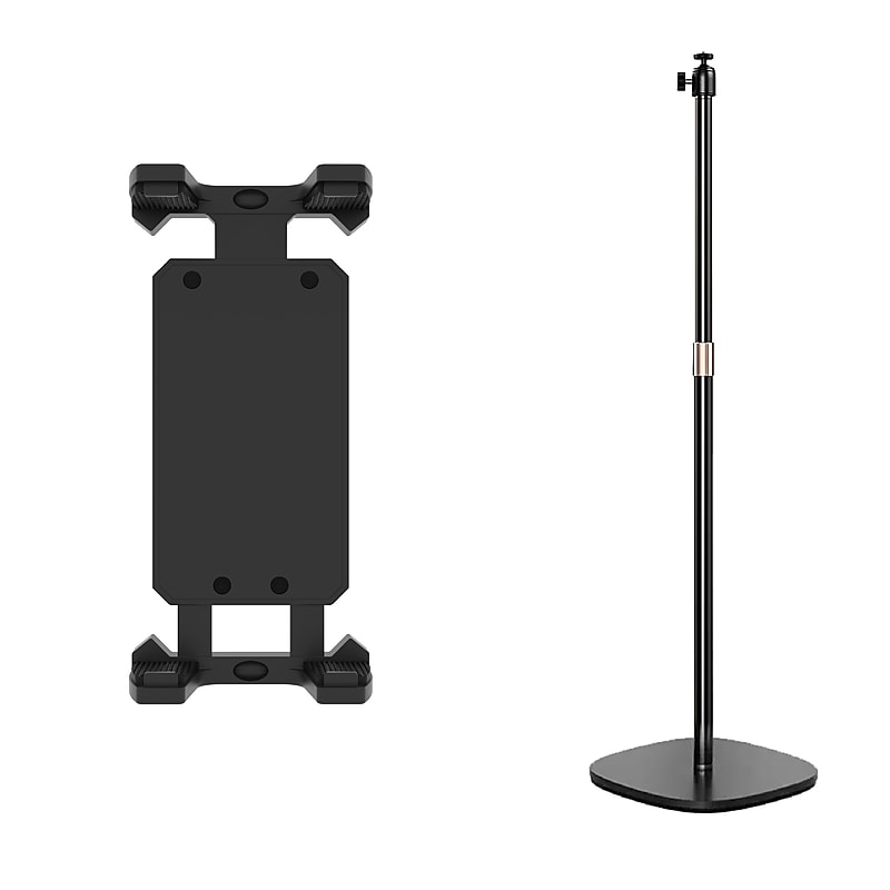 Delton S190S Adjustable Tablet Floor Stand and Phone Holder Bundle, Black (DPS190SBD2) image 1