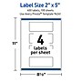 Avery Rectangle Laser Multipurpose Labels, 2" x 5", White, 400/Box (19479399307)~#|#~339274E9-CCFF-4B3C-AB6D89C439D057AE_sc7