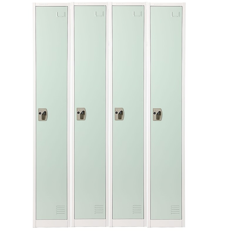 AdirOffice 72" Single Tier Misty Green Storage Locker, 4/Pack (ADI629-201-MGRN-PKG-4) image 1
