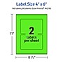 Avery Laser/Inkjet Multipurpose Rectangle Labels, 4" x 6", Neon Green, 160/Box (94278)~#|#~33ADA533-DAAF-4536-96C248FD1279866B_sc7