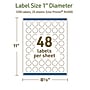 Avery Dissolvable Circle Multipurpose Labels, 1" Dia., Off-white, 1200/Pack (94500)~#|#~33B40C1F-799D-44B7-B0B60941204E3A87_sc7