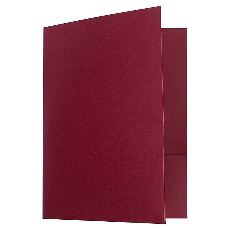 JAM Paper 2 Pocket Cardstock Presentation Folder, Burgundy, 25/Pack (386LBURA) image 1