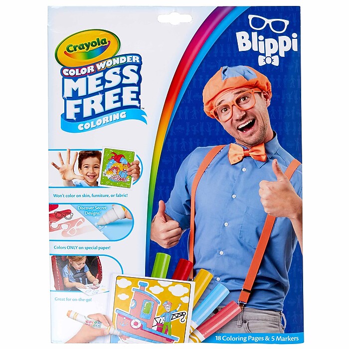 Crayola Color Wonder: Blippi Coloring Book, 18 Pages, 2 Sets