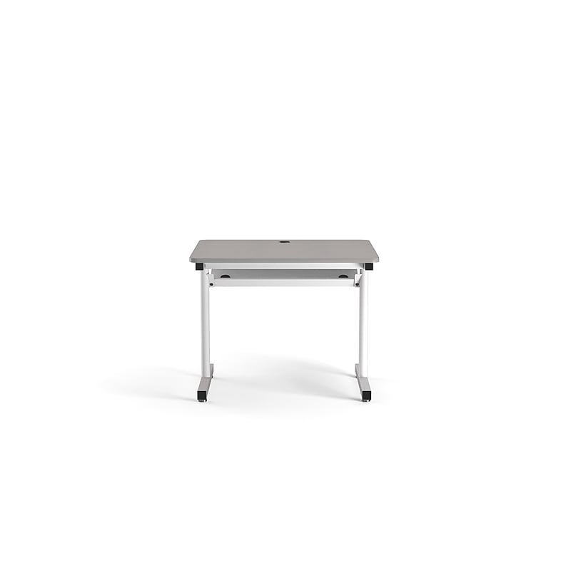 VersaDesk 36"W Basic Computer Table, Grey/White (BCT3630-WG) image 1