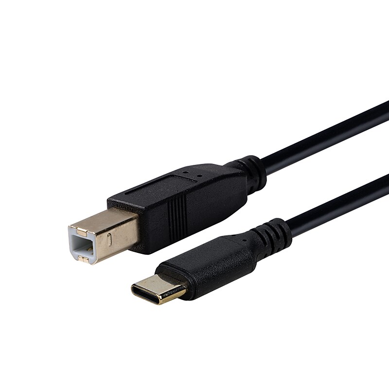Philips 6' USB-C to USB-B Device Cable, Male to Male, Black (SWL3263B/37) image 1