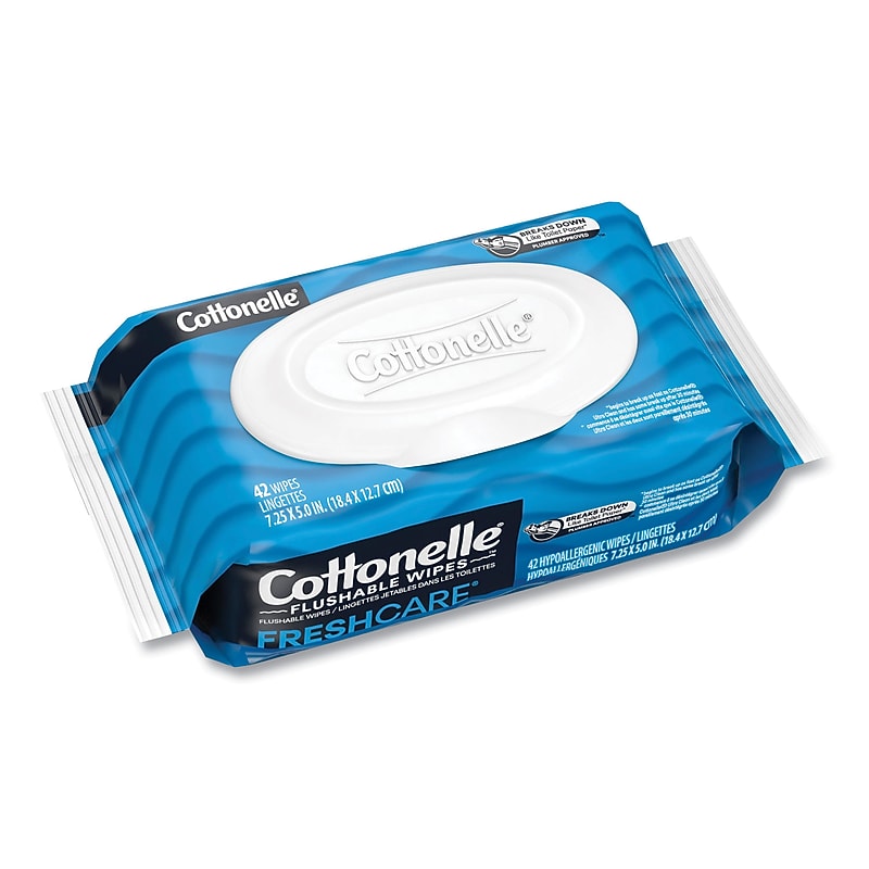 Cottonelle Fresh Care Flushable Wipes, White, 42 Wipes/Pack, 12 Packs/Carton (KCC44932CT) image 1