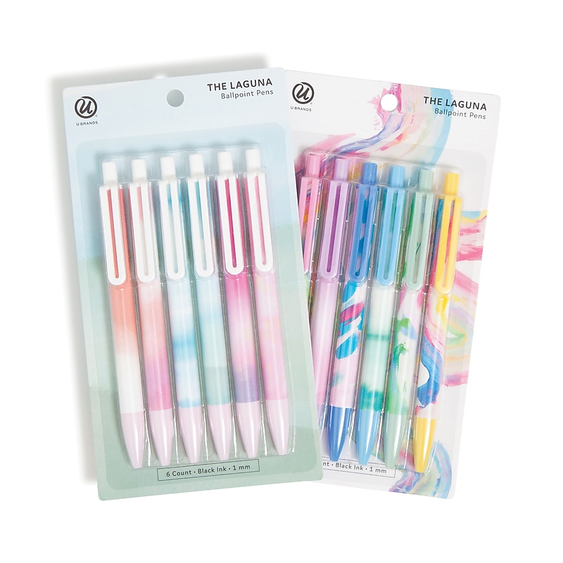 U Brands Retractable Ballpoint Pen, Bold Point, 1.0mm, Black Ink, 2/Pack (7123U01-24) image 1