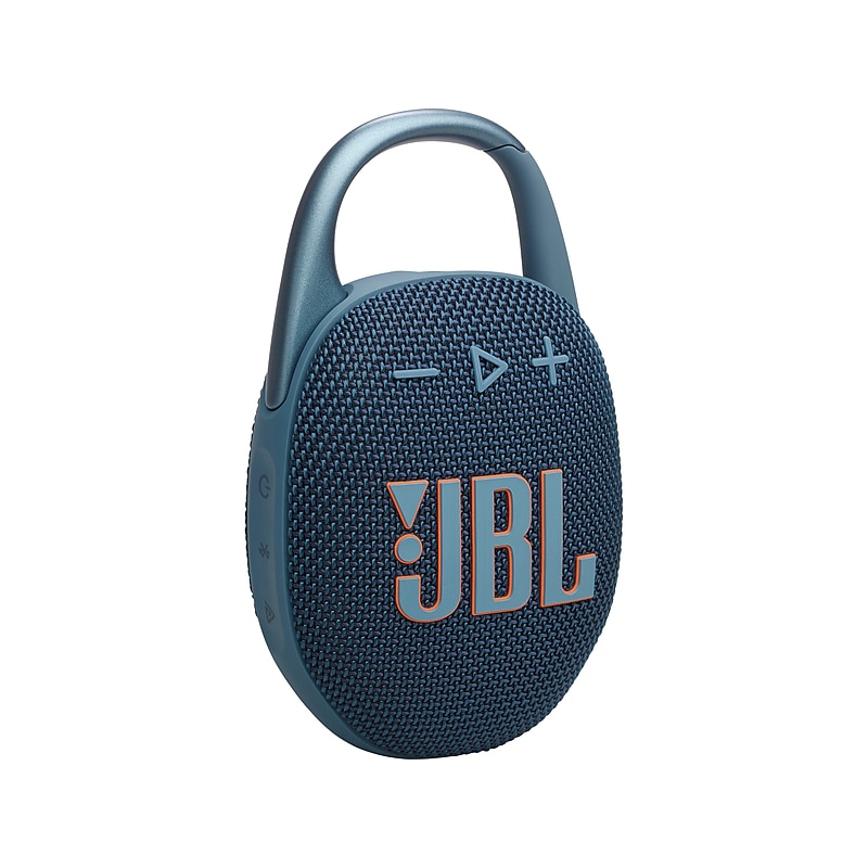 JBL Clip 5 Wireless Bluetooth Speaker, Waterproof, Blue/Orange (JBLCLIP5BLUAM) image 1