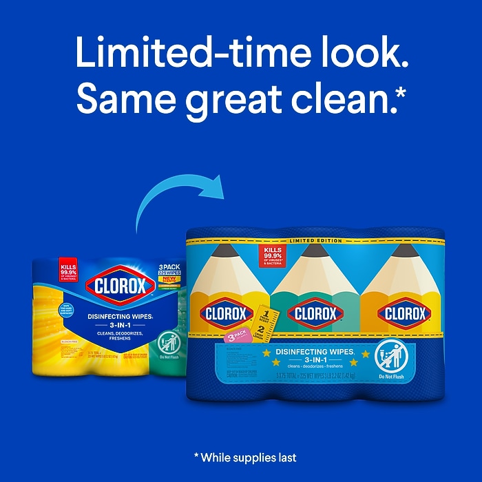 Clorox Disinfecting Wipes, Fresh/Crisp Lemon Scent, 75 Wipes