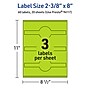 Avery Printable Decorative Edge Multipurpose Labels, 2-3/8" x 8", Bright Green, 60/Pack (94117)~#|#~33DED600-9987-4A30-8585D33355EDE227_sc7