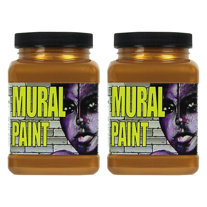 Chroma Acrylic Mural Paint, Glam Rock (Gold), 16 oz., 2/Bundle (CRM2458-2) image 1