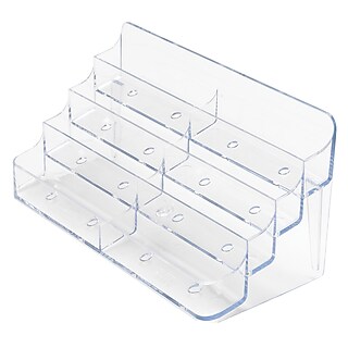 staples business card binder Holder, 8 Pocket, Clear Plastic  Desktop Display Organizer for Offices, Lobbies & Trade Shows presentations and reports Staples Heavy Weight Trading Card