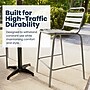 Flash Furniture Lila Indoor-Outdoor Restaurant Bar Height Stool with Slat Back, Silver (TLH015H)~#|#~33F76863-2B6B-4194-BC969B4BEA879264_sc7