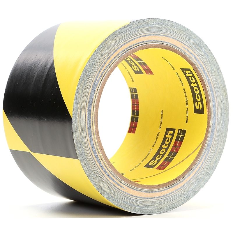 3M Striped Safety Tape, 2" x 36 yds., Black/Yellow (5702) image 1