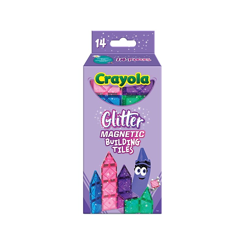 CreateOn Crayola Glitter Magnetic Building Tiles, 14 Pieces/Set (1004504) image 1