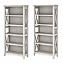 Bush Furniture Key West 66"H 5-Shelf Bookcase with Adjustable Shelves, Linen White Oak Laminated Wood, 2/Set (KWS046LW)~#|#~33FFFD43-B25F-42D0-B255F2C1A3EF5C6B_sc7
