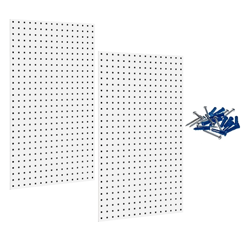 Triton Products Locboard 24" x 42" x 9/16" Steel Square Hole Pegboards, Set of 2 (LB2-W) image 1