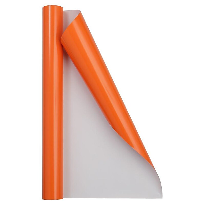 JAM Paper Short Mini Roll Wrapping Paper, 26.3 sq. ft., Orange, 2/Pack(165S25263org) image 1