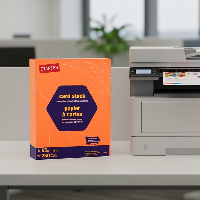 Staples Brights 65 lb. Cardstock Paper, 8.5