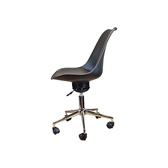 Uncaged Ergonomics Armless PP & PU Swivel Task Chair, Black (ATC-B)