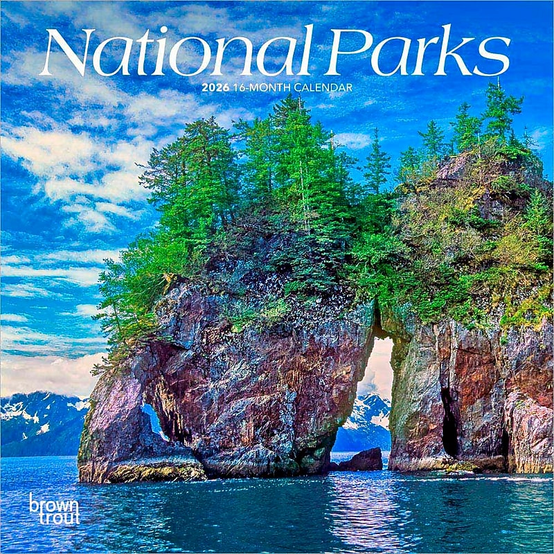 2026 BrownTrout National Parks 7" x 7" Monthly Wall Calendar (9798330704781) image 1