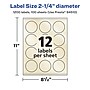 Avery Pearlized Ivory Circle Multipurpose Labels, 2.25" Dia., Ivory, 1200/Box (94510)~#|#~341DE2A5-9E04-482F-B0D4C60D4BA9703A_sc7