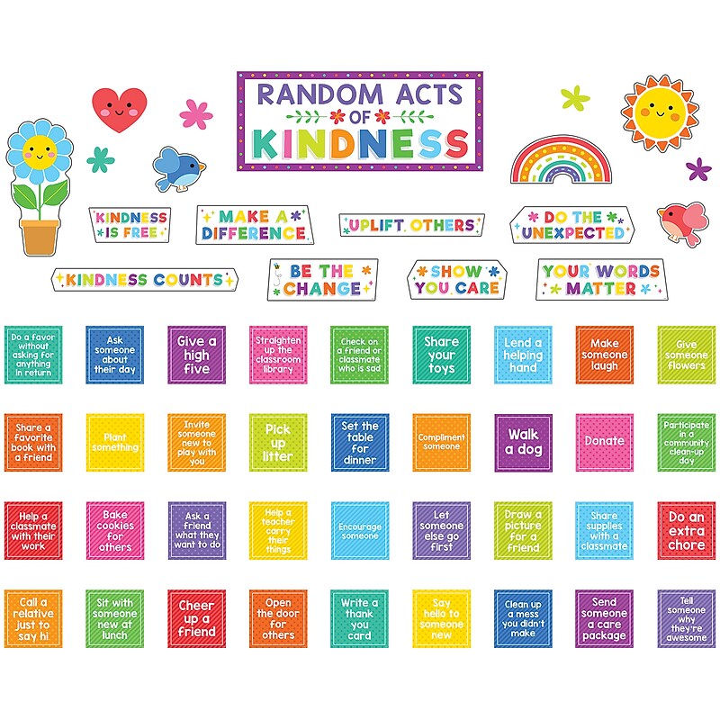 Teacher Created Resources Colorful Random Acts of Kindness Bulletin Board Set, 55/Set (TCR8328) image 1