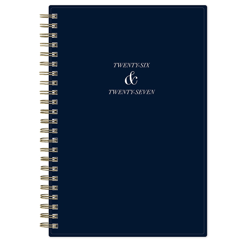 2026-2027 Blue Sky 5" x 8" Academic Year Weekly & Monthly Planner, Plastic Cover, Navy (140046) image 1