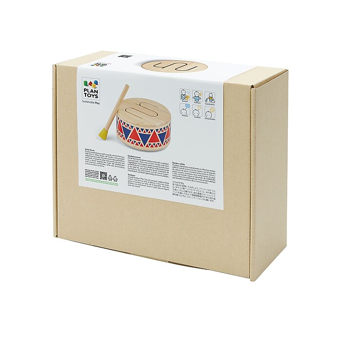 PlanToys Wooden Solid Drum Toy Percussion Instrument (PTS6404