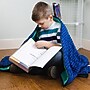 Bouncyband Soft Fleece 7 lb. Weighted Small Sensory Blanket for Kids, 56" x 36", Blue/Green (BBALPWB7BU)~#|#~3433FC04-6B00-485B-9BDA669A027DA50F_sc7