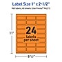 Avery Laser/Inkjet Multipurpose Rectangle Labels, 1" x 2.5", Bright Orange, 960/Pack (94221)~#|#~34359E51-A421-4BEA-A6B482238FCB0789_sc7