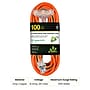Power by GoGreen GG-15000 Heavy Duty Lighted End 100' Extension Cord, 3-Outlet, Orange (GG-15000)~#|#~3439E2BE-412D-46C3-8DA1EC8B3393FBB5_sc7
