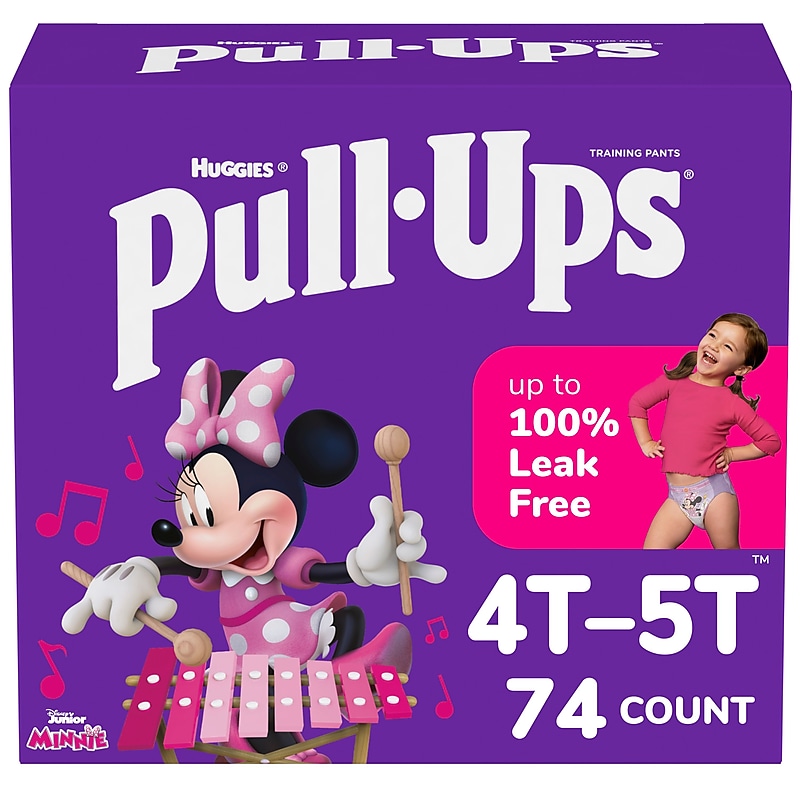 Huggies Pull-Ups Potty Training Pants, Girls 4T-5T, 74/Carton (45272) image 1