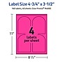 Avery Laser/Inkjet Arched Multipurpose Labels, 4.75" x 3.5", Neon Magenta, 160/Pack (94600)~#|#~343FF71E-9E2A-4C09-A51C0E350CC26FDA_sc7