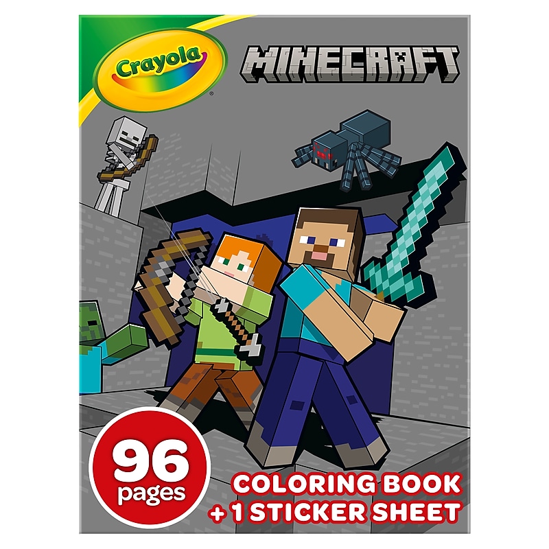 Crayola Minecraft Youth Coloring Book, 96 Pages (040733) image 1