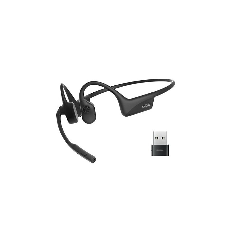 Shokz OpenComm 2 UC USB-A Bluetooth Bone Conduction Headset, Black (C110-AA-BK-US) image 1