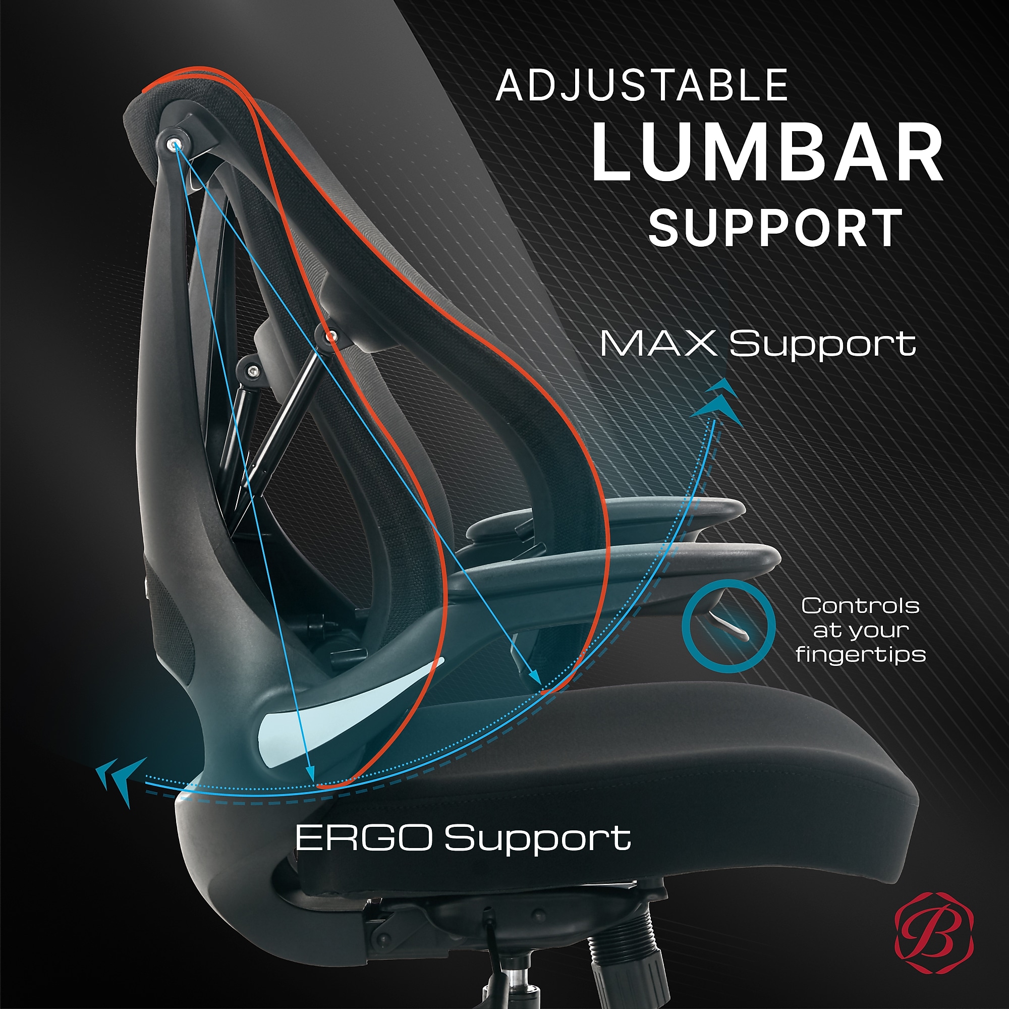 Beautyrest ErgoMax Ergonomic Mesh Swivel Task Chair, Black (60078-BLK) Sansujyuku sansujyuku.com