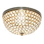 Lalia Home 13" Classix Crystal Glam Two Light Dome Shaped LED Flush Mount Ceiling Fixture, Antique Brass (LHM-2000-AB)~#|#~34590A62-FBC9-4CDE-AD1C47E23B418B67_sc7