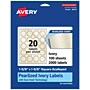 Avery Pearlized Ivory Decorative Edge Multipurpose Labels, 1-5/8" x 1-5/8", Ivory, 2000/Box (94110)~#|#~345CBA3C-A616-4317-A0F4408562645D5F_sc7