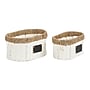 Household Essentials Trim Woven Oval Basket Set, White, 2 Pieces (HHML-7100)~#|#~345FE316-DF16-404A-B231439AE8CC5C84_sc7