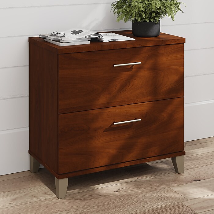Bush Home Somerset 2 Drawer Lateral File Cabinet, Hansen Cherry
