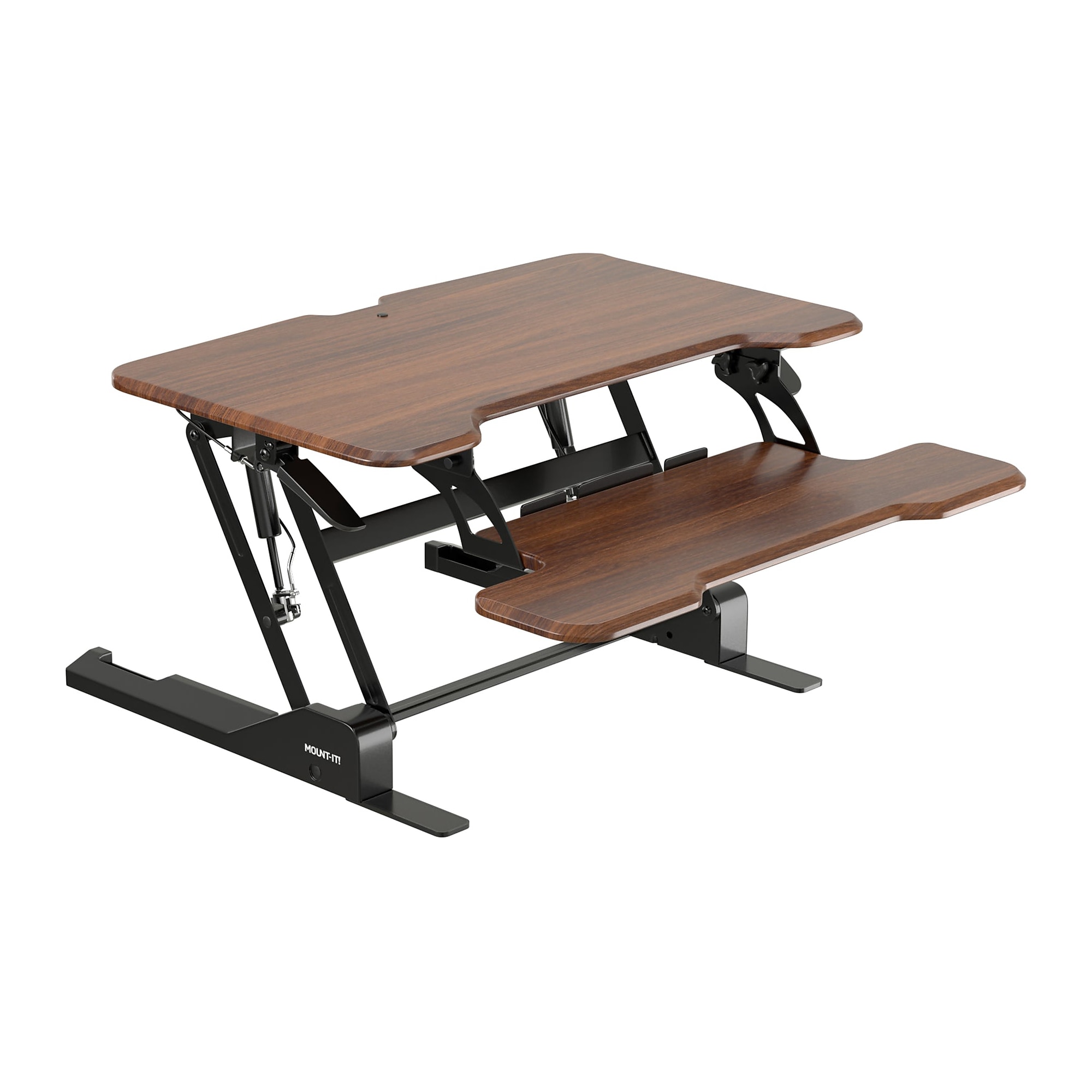 Mount-It! 30″W Manual Rectangular Adjustable Standing Desk Converter, Dark Walnut Woodgrain (MI-15006S) Sansujyuku sansujyuku.com