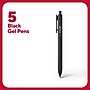 TRU RED™ Retractable Quick Dry Gel Pen, Extra Fine Point, 0.38mm, Black, 5/Pack (TR56951)~#|#~347010F4-5818-4B03-A24A042C4808B389_sc7