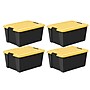 Iris 45 Quart Storage Bin with Latching Lid, Plastic, Black, 4/Pack (500418)~#|#~34783F90-712A-4884-8BBE815A7B80AEE9_sc7