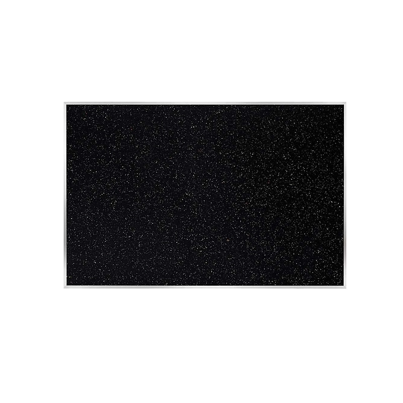 Ghent Recycled Rubber Bulletin Board, Satin Aluminum Frame, 4'H x 7' 4"W, Confetti (ATR47-CF) image 1